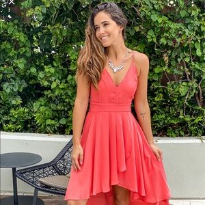 Saved by the dress coral high low dress